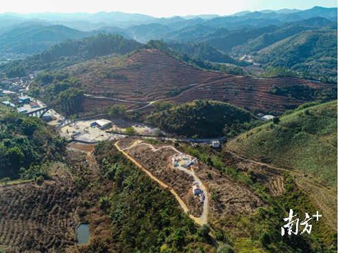 国家现代农业产业园（南盛）种植示范基地鸟瞰图。