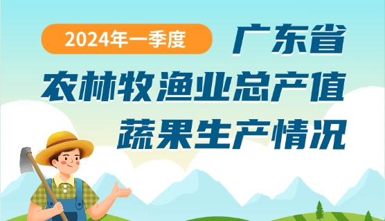 2024年一季度广东省农林牧渔业总产值蔬果生产情况