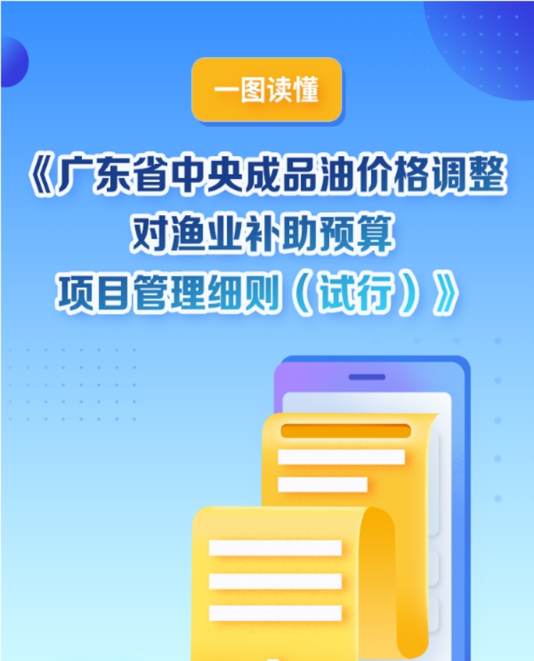 一图读懂《广东省中央成品油价格调整对渔业补助预算项目管理细则（试行）》